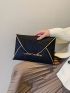 Crocodile Embossed Contrast Binding Flap Envelope Bag