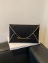 Crocodile Embossed Contrast Binding Flap Envelope Bag