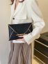 Crocodile Embossed Contrast Binding Flap Envelope Bag