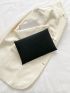 Crocodile Embossed Contrast Binding Flap Envelope Bag