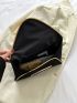 Crocodile Embossed Contrast Binding Flap Envelope Bag