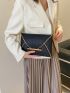 Crocodile Embossed Contrast Binding Flap Envelope Bag