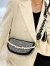 Rhinestone & Faux Pearl Decor Novelty Bag With Coin Purse