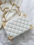 Mini Quilted Faux Pearl Decor Box Bag