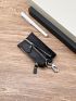 Litchi Embossed Key Case With Zipper Car Holder Case