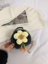 Mini Flower Decor Chain Circle Bag