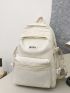 Men Letter Patch Decor Laptop Backpack