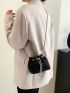 Rhinestone & Faux Pearl Decor Chain Bucket Bag