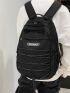 Men Letter Patched & Drawstring Detail  Functional Backpack