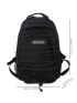 Men Letter Patched & Drawstring Detail  Functional Backpack