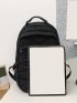Men Letter Patched & Drawstring Detail  Functional Backpack