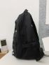 Men Letter Patched & Drawstring Detail  Functional Backpack