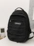 Men Letter Patched & Drawstring Detail  Functional Backpack