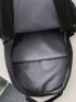 Men Letter Patched & Drawstring Detail  Functional Backpack