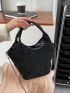 Studded Decor Top Handle Bag, Clear Bag