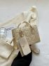 Mini Quilted Square Bag With Coin Purse