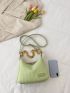 Letter Patch Decor Chain Hobo Bag