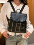 Embroidery Decor Flap Backpack