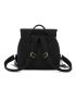 Fringe Trim Buckle Decor Flap Backpack