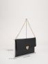 Metal Decor Flap Square Bag