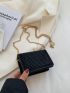 Mini Rhinestone Decor Flap Square Bag