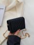 Mini Rhinestone Decor Flap Square Bag