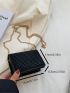 Mini Rhinestone Decor Flap Square Bag