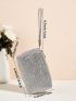 Mini Rhinestone Decor Square Bag