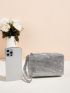 Mini Rhinestone Decor Square Bag