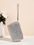 Mini Rhinestone Decor Square Bag