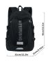Men Letter Graphic Patch Decor Laptop Backpack