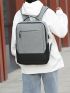Men Two Tone USB Charging Port Laptop Backpack