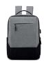 Men Two Tone USB Charging Port Laptop Backpack