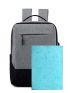 Men Two Tone USB Charging Port Laptop Backpack