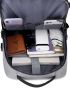 Men Two Tone USB Charging Port Laptop Backpack
