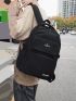Men Letter Patch Decor Functional Backpack