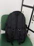 Men Letter Patch Decor Functional Backpack