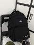 Men Letter Patch Decor Functional Backpack