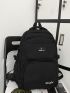 Men Letter Patch Decor Functional Backpack