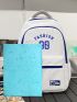 Men Letter Graphic Functional Backpack