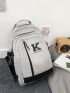 Men Letter Graphic Functional Backpack