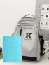 Men Letter Graphic Functional Backpack