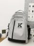 Men Letter Graphic Functional Backpack