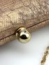 Mini Snakeskin Embossed Chain Square Bag