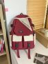 Release Buckle & Letter Patch Decor Classic Backpack