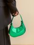 Crocodile Embossed Zipper Hobo Bag