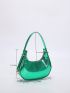 Crocodile Embossed Zipper Hobo Bag