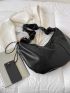 Drawstring Detail Hobo Bag