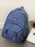 Men Release Buckle Decor Functional Backpack