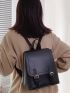 Buckle Decor Flap Backpack